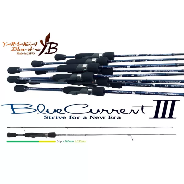 Yamaga Blanks Blue Current III 510 1,77m 0,3-4,5gr 2 Bucăți Lansetă Spinning