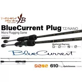   Lansetă de spinning Yamaga Blanks Blue Current 610Plug Quickness TZ-Nano 2,10m 1,5-5gr 2 Bucăți