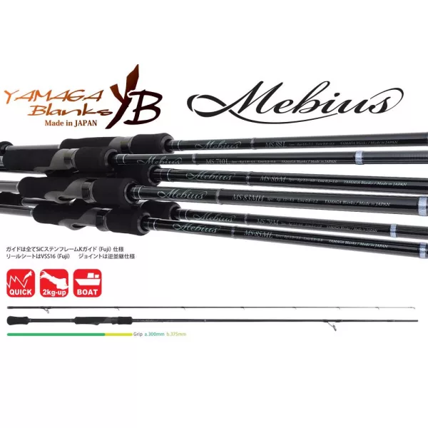 Yamaga Blanks Mebius 79M 2,36m 28gr Undiță de spinning din 2 bucăți