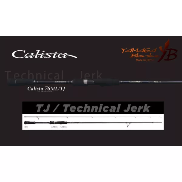 <b>Yamaga Blanks</b> Calista 76ML/TJ 2,293m 20gr 2 Bucăți Lansetă de Spinning