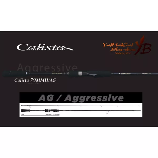 Yamaga Blanks Calista 79MMH/AG 2,38m 35gr Lansetă de spinning din 2 bucăți