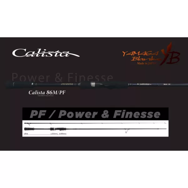 Yamaga Blanks Calista 86M/PF 2,57m 28gr Lansetă de spinning din 2 bucăți