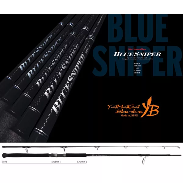 <b>Yamaga Blanks</b> Blue Sniper 96H 2,92m 150gr 2 Bucăți Lansetă de Spinning