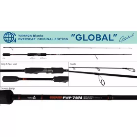   Yamaga Blanks FWP-78M Global 2,36m 7-28gr Lansetă de spinning din 2 segmente