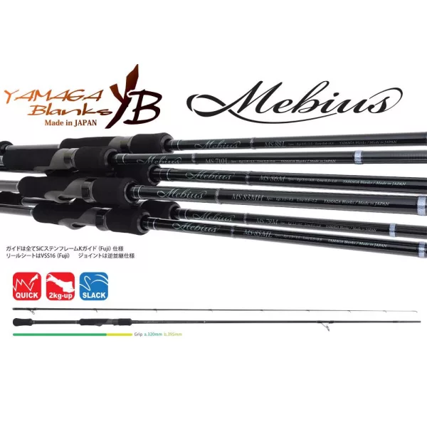 Yamaga Blanks Mebius 86M 2,59m 30gr Undiță de spinning din 2 bucăți