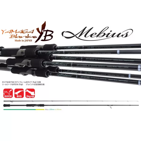 Yamaga Blanks Mebius 83MH 2,51m 35gr Undiță de spinning din 2 bucăți