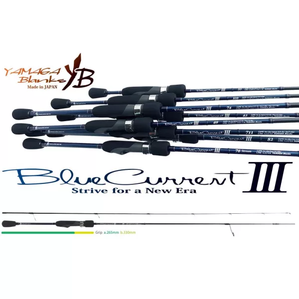 Yamaga Blanks Blue Current III 69 2,07m 0,3-7gr Lansetă de Spinning din 2 Bucăți