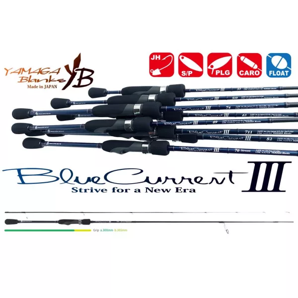 Yamaga Blanks Blue Current III 711 2,42m 2-11gr 2 Bucăți Lansetă de spinning