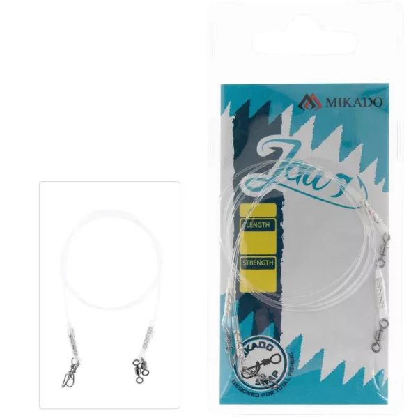 Mikado Jaws Fluorocarbon 35cm 15kg Forfac de prădător 2buc